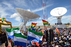 Una de las estaciones terrenas del satélite - Crédito: ABE
